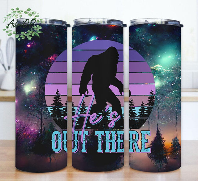 Big Foot 20oz Tumbler Png, He's Out There Tumbler Design, Sasquatch Tumbler Template, Forest Tumbler Wrap, Outdoor Design Png, Digital Download Sublimation AdriOP 