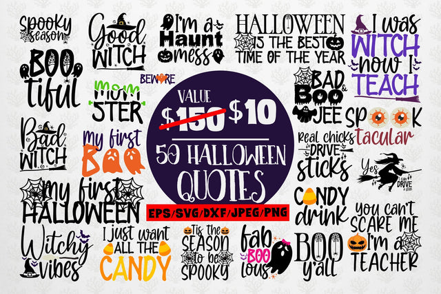Big Halloween SVG Bundle - 50 Designs Cut Files SVG CoralCutsSVG 