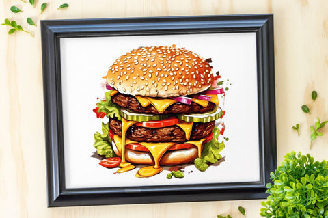 Big Hamburgers Sublimation Clipart Bundle Sublimation Regulrcrative 