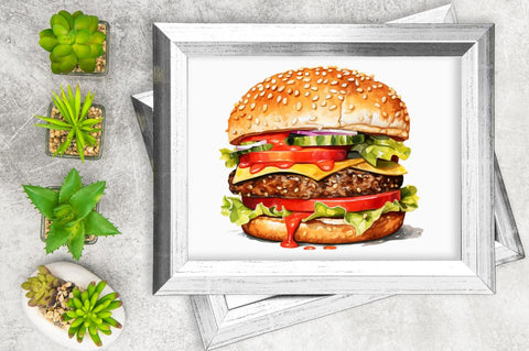 Big Hamburgers Sublimation Clipart Bundle Sublimation Regulrcrative 