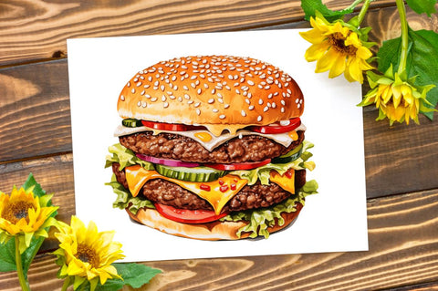 Big Hamburgers Sublimation Clipart Bundle Sublimation Regulrcrative 