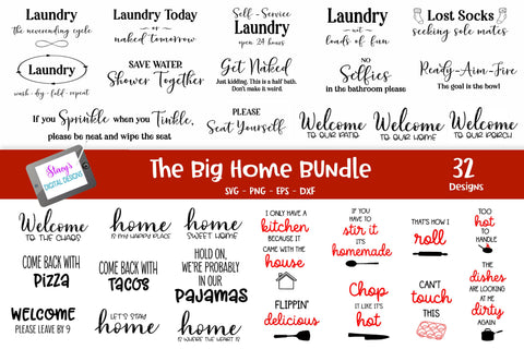 Big Home Bundle - 32 Designs from 5 Bundles SVG Stacy's Digital Designs 