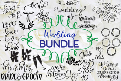 BIG HUGE WEDDING BUNDLE! Jam Packed Only $20 Limited Time SVG Cursive by Camille 
