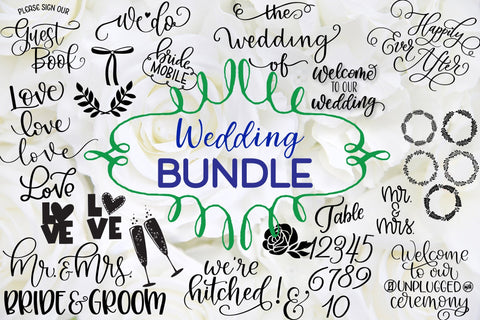 BIG HUGE WEDDING BUNDLE! Jam Packed Only $20 Limited Time SVG Cursive by Camille 