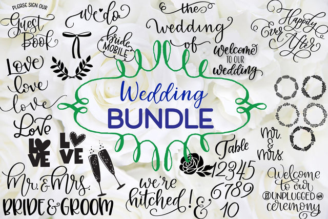 BIG HUGE Wedding Bundle! Jam Packed! SVG Cursive by Camille 