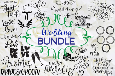 BIG HUGE Wedding Bundle! Jam Packed! SVG Cursive by Camille 
