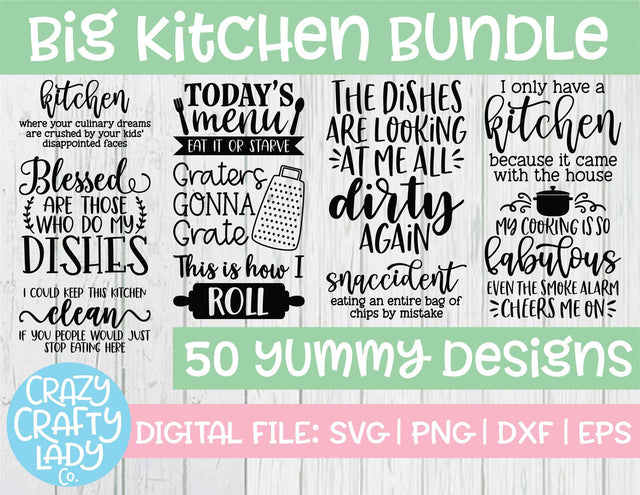 Big Kitchen SVG Cut File Bundle SVG Crazy Crafty Lady Co. 