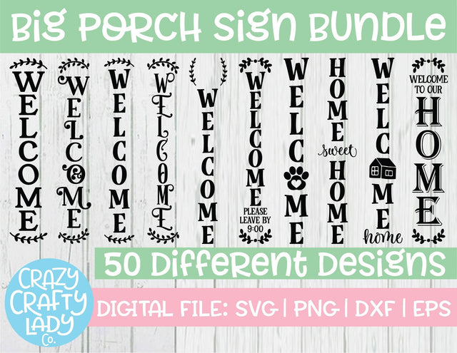 Big Porch Sign SVG Cut File Bundle SVG Crazy Crafty Lady Co. 