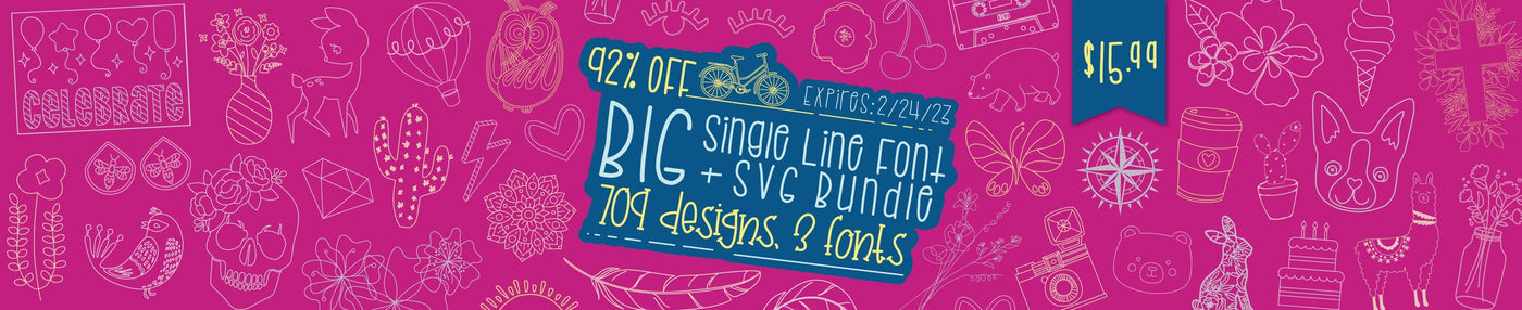 Big Single Line Font + SVG Bundle