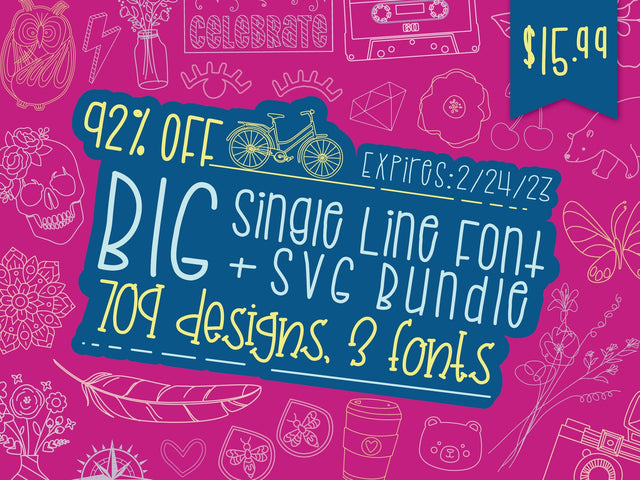 Big Single Line Font + SVG Bundle Bundle So Fontsy Design Shop 