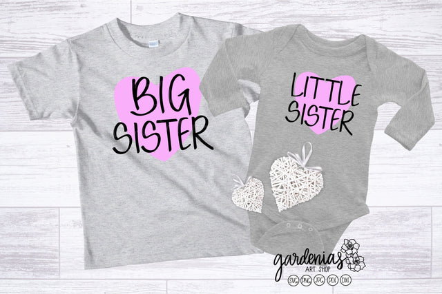 Big Sister Little Sister Matching Set SVG Gardenias Art Shop 