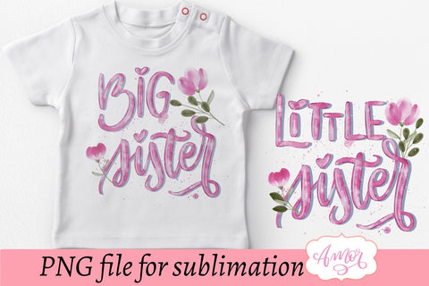 Big sister little sister sublimation design for Tshirts Sublimation Amorclipart 