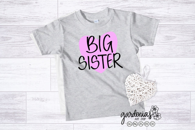 Big Sister with Heart SVG Gardenias Art Shop 