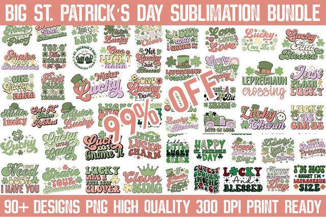 Big St. Patrick's Day PNG Sublimation Bundle Sublimation Rupkotha 