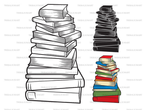 Big stack of books SVG TribaliumArtSF 