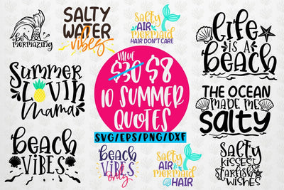 Big Summer Svg Bundles - 10 Svg EPS DXF PNG Cut File SVG CoralCutsSVG