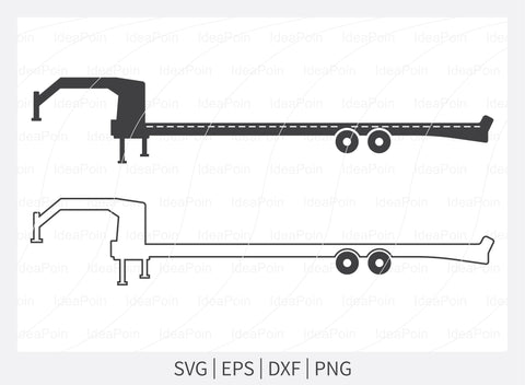 Big Tex Trailers SVG, Flatbed trailer svg, Flatbed Gooseneck Trailer SVG File, trailer park svg, Flatbed Gooseneck Trailer Silhouette, Dxf SVG Dinvect 