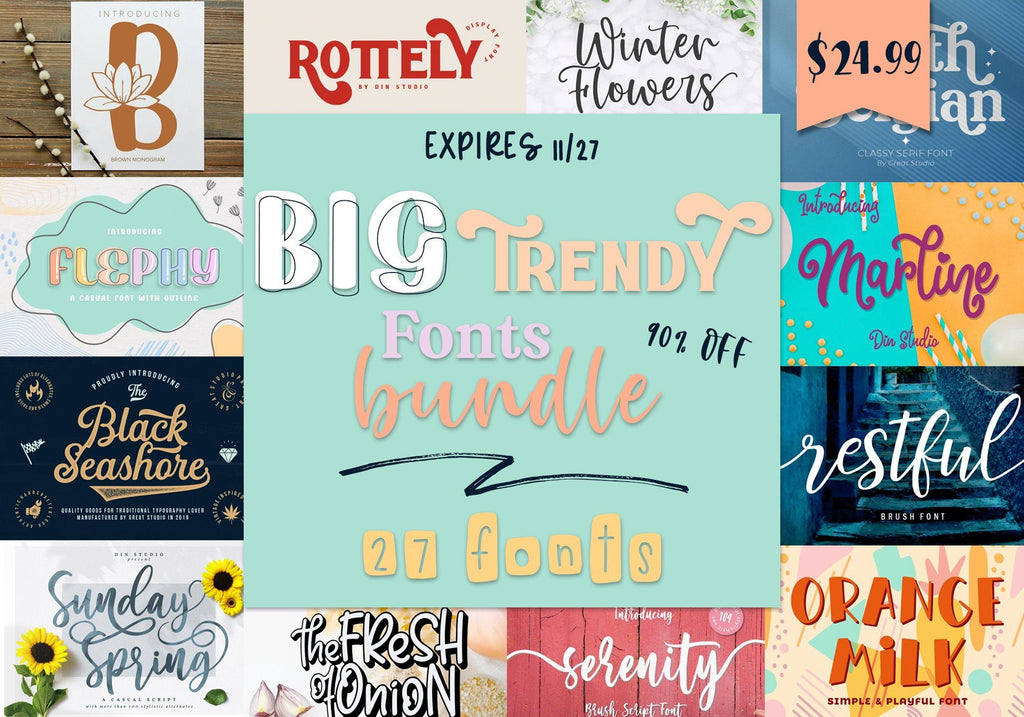 Best Selling Fonts Bundle - So Fontsy