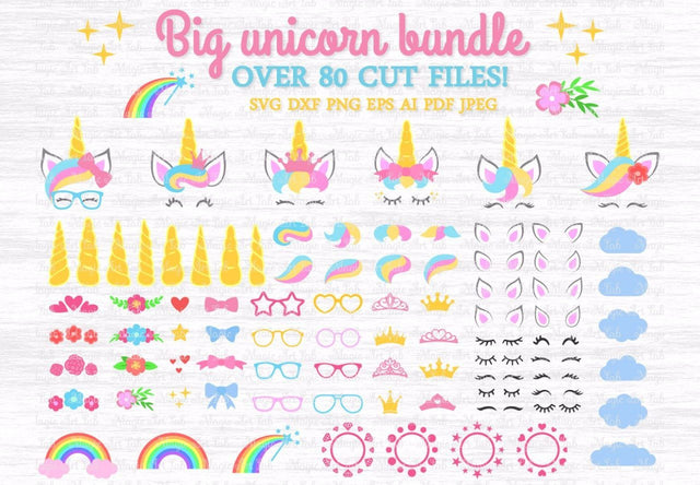 Big unicorn bundle SVG MagicArtLab