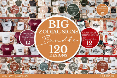 Big Zodiac SVG Bundle | Celestial SVG Astrology Horoscope SVG Petunia Digital Design 
