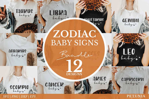 Big Zodiac SVG Bundle | Celestial SVG Astrology Horoscope SVG Petunia Digital Design 