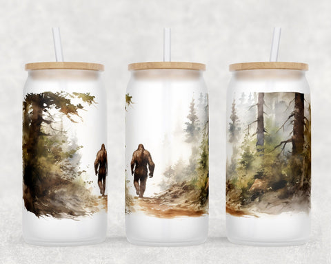 Bigfoot Libbey Glass Can Wraps, Yeti 16oz Glass Can Sublimation Designs, Sasquatch Glass Can PNG Files Sublimation HappyDesignStudio 