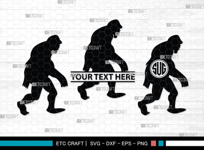 Bigfoot Monogram, Bigfoot Silhouette, Bigfoot SVG, Yeti Bigfoot Svg, Bigfoot With Tree Svg, SB00228 SVG ETC Craft 