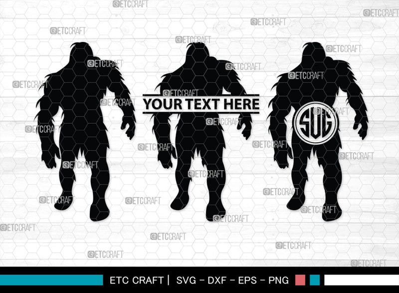 Bigfoot Monogram, Bigfoot Silhouette, Bigfoot SVG, Yeti Bigfoot Svg, Bigfoot With Tree Svg, SB00228 SVG ETC Craft 