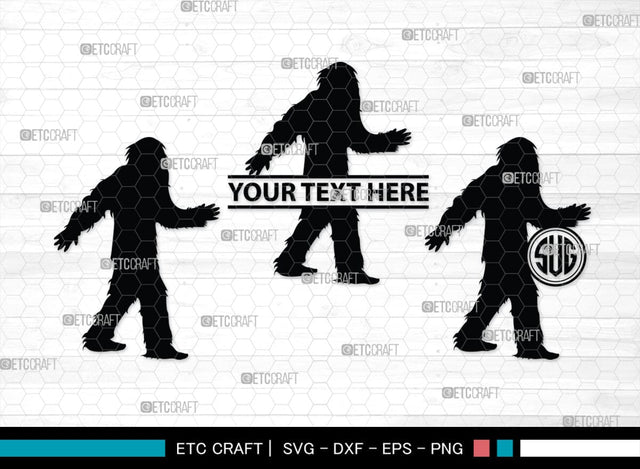 Bigfoot Monogram, Bigfoot Silhouette, Bigfoot SVG, Yeti Bigfoot Svg, Bigfoot With Tree Svg, SB00228 SVG ETC Craft 