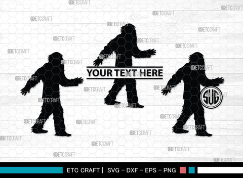 Bigfoot Monogram, Bigfoot Silhouette, Bigfoot SVG, Yeti Bigfoot Svg, Bigfoot With Tree Svg, SB00228 SVG ETC Craft 