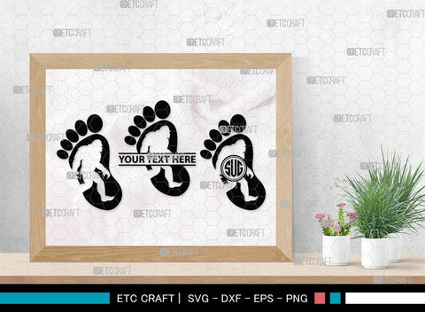 Bigfoot Monogram, Bigfoot Silhouette, Bigfoot SVG, Yeti Bigfoot Svg, Bigfoot With Tree Svg, SB00228 SVG ETC Craft 