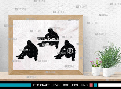 Bigfoot Monogram, Bigfoot Silhouette, Bigfoot SVG, Yeti Bigfoot Svg, Bigfoot With Tree Svg, SB00228 SVG ETC Craft 