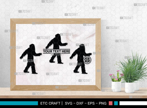 Bigfoot Monogram, Bigfoot Silhouette, Bigfoot SVG, Yeti Bigfoot Svg, Bigfoot With Tree Svg, SB00228 SVG ETC Craft 