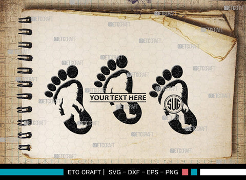 Bigfoot Monogram, Bigfoot Silhouette, Bigfoot SVG, Yeti Bigfoot Svg, Bigfoot With Tree Svg, SB00228 SVG ETC Craft 