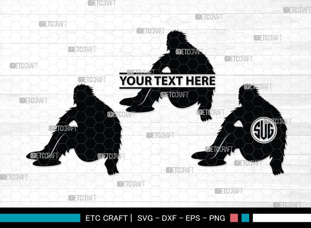 Bigfoot Monogram, Bigfoot Silhouette, Bigfoot SVG, Yeti Bigfoot Svg, Bigfoot With Tree Svg, SB00228 SVG ETC Craft 