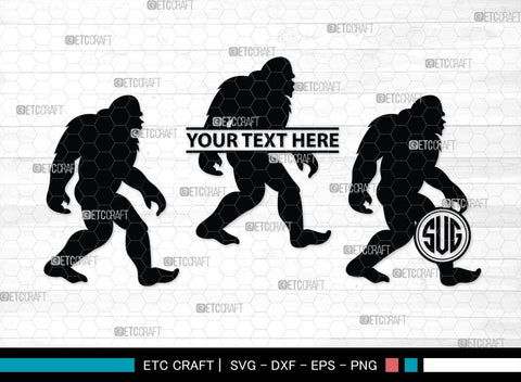 Bigfoot Monogram, Bigfoot Silhouette, Bigfoot SVG, Yeti Bigfoot Svg, Bigfoot With Tree Svg, SB00228 SVG ETC Craft 