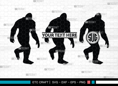 Bigfoot Monogram, Bigfoot Silhouette, Bigfoot SVG, Yeti Bigfoot Svg, Bigfoot With Tree Svg, SB00228 SVG ETC Craft 