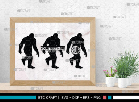 Bigfoot Monogram, Bigfoot Silhouette, Bigfoot SVG, Yeti Bigfoot Svg, Bigfoot With Tree Svg, SB00228 SVG ETC Craft 