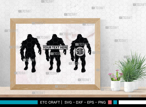 Bigfoot Monogram, Bigfoot Silhouette, Bigfoot SVG, Yeti Bigfoot Svg, Bigfoot With Tree Svg, SB00228 SVG ETC Craft 