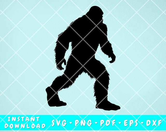Bigfoot Silhouette SVG, Yeti SVG, Sasquatch SVG, Bigfoot Clipart, Bigfoot Cut File For Cricut, Silhouette SVG HappyDesignStudio 