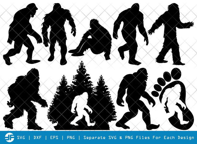 Bigfoot SVG Cut Files | Bigfoot Silhouette Bundle SVG ETC Craft 