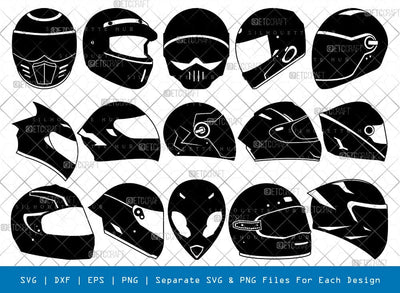 Bike Helmet Silhouette, Bike Helmet SVG, Motorcycle Helmet Svg, Dirt Bike Helmet Svg, Motocross Helmet Svg, Bike Helmet Bundle, SB00931 SVG ETC Craft 