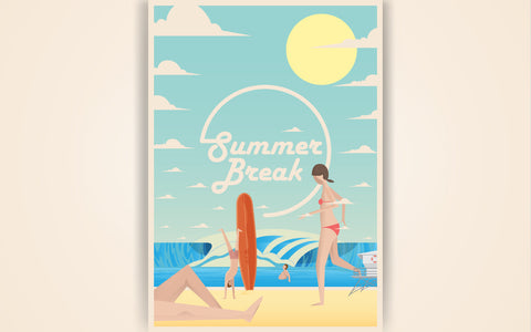 Bikini girl on the beach with surfboard. Water extreme sport, Travelling, summer vacation concept, tourism, summer holiday, healthy lifestyle. Vector illustration in flat style. SVG naemmiah021 