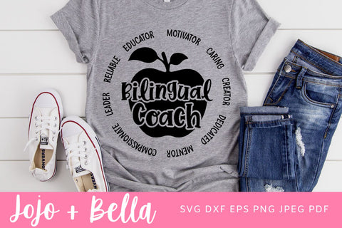 Bilingual Coach Svg, Teacher Svg, Bilingual Teacher Svg, Language Teacher Svg, Back to School Svg, Svg, School Svg, Svg Designs For Cricut SVG Jojo&Bella 