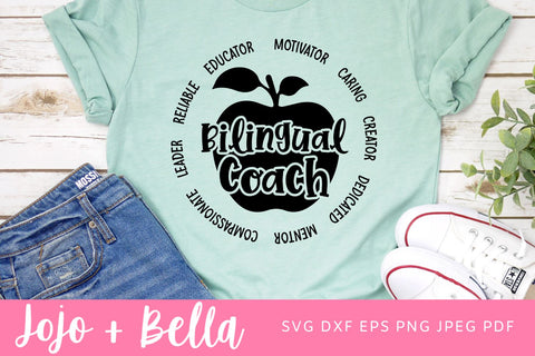 Bilingual Coach Svg, Teacher Svg, Bilingual Teacher Svg, Language Teacher Svg, Back to School Svg, Svg, School Svg, Svg Designs For Cricut SVG Jojo&Bella 
