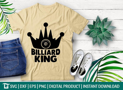 Billiard King Svg Cut File, Billiards Snooker Svg, Eight Ball Svg, Cues Balls Svg, Billiard Svg, Tshirt Design, SVG ETC Craft 
