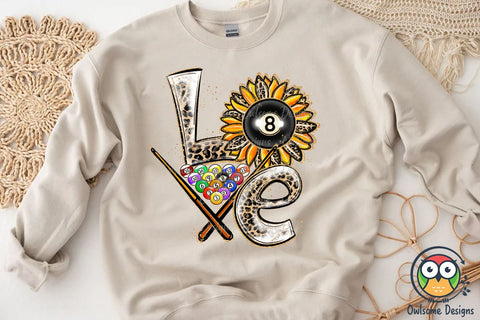 Billiard Love Sublimation PNG Designs Sublimation Owlsome.Designs 