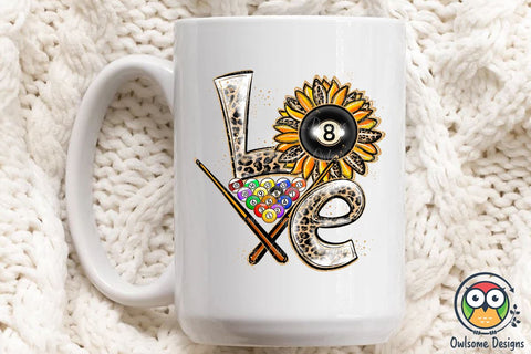 Billiard Love Sublimation PNG Designs Sublimation Owlsome.Designs 