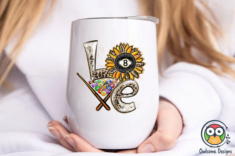 Billiard Love Sublimation PNG Designs Sublimation Owlsome.Designs 