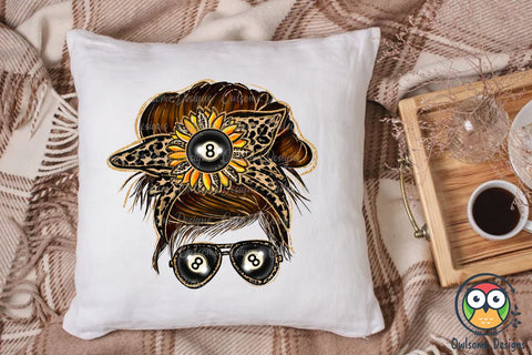 Billiard Messy Bun Sublimation Sublimation Owlsome.Designs 